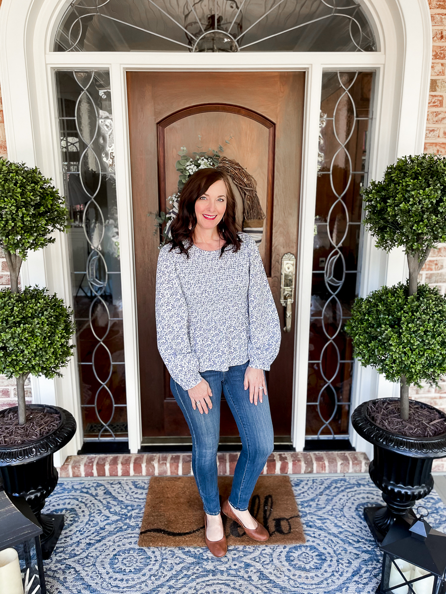 woman at front door