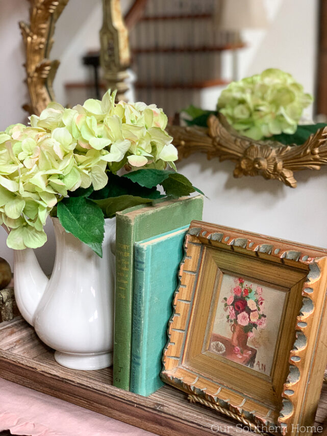 vignette with vintage books