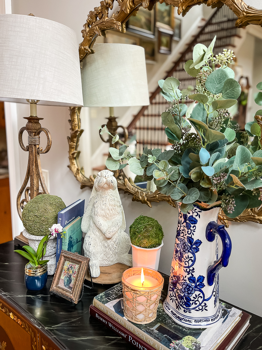 spring decor vignette