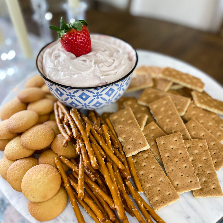 dessert dip on marble tray