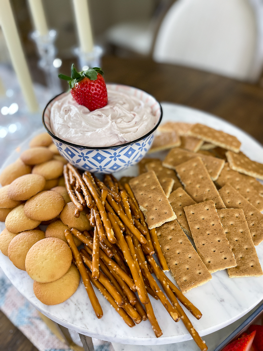 dessert dip on marble tray