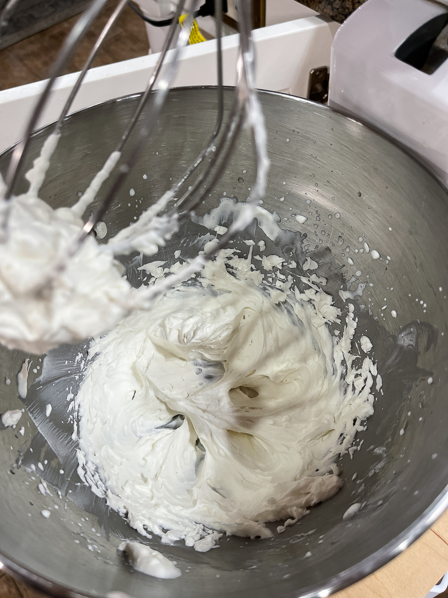 whipped cream in mixer