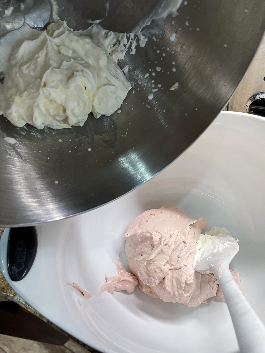 strawberry cream cheese in bowl