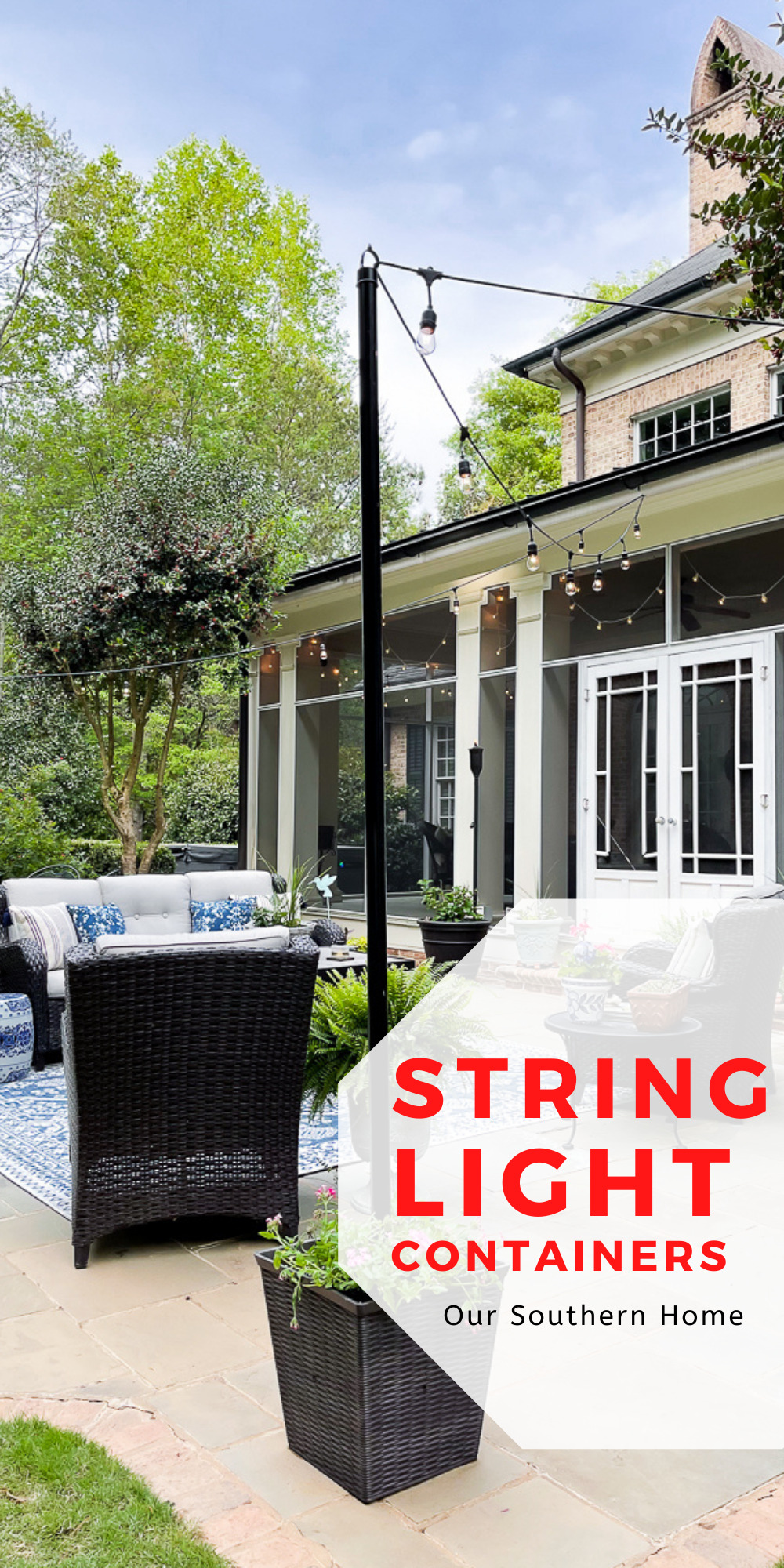 string lights on patio