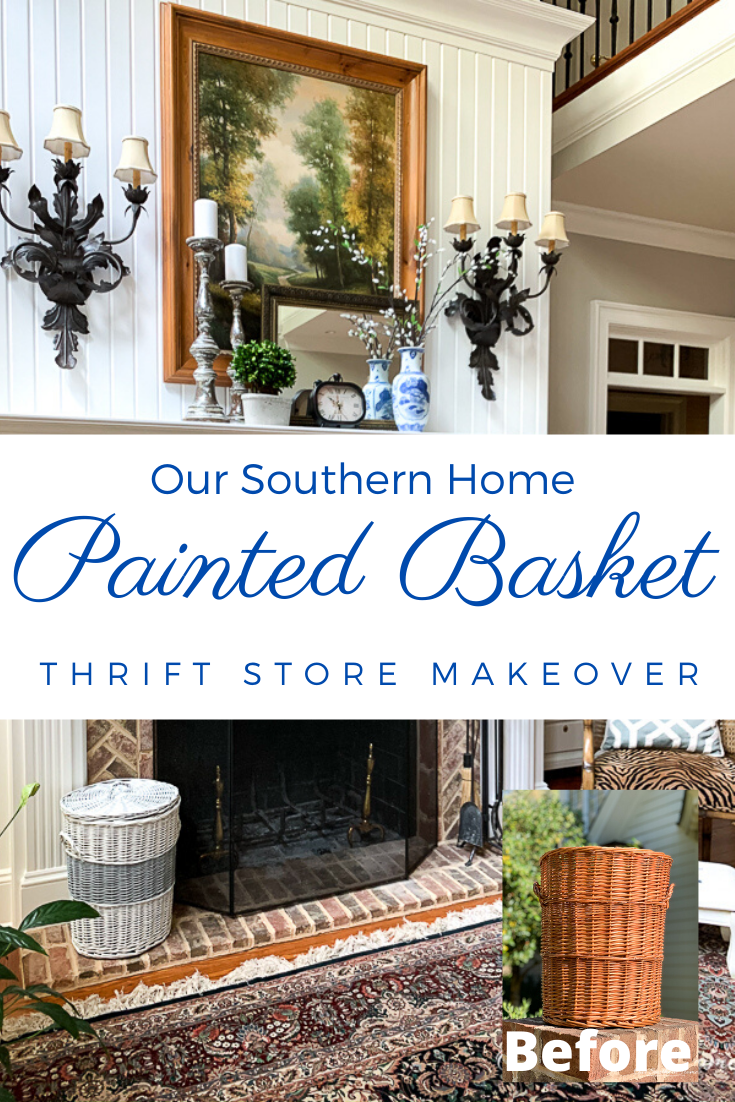 Painted Stripe Basket Makeover