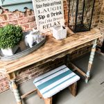 Thrift store stool makeover with a fun stripe pattern! #stripe #stoolmakeover #painted