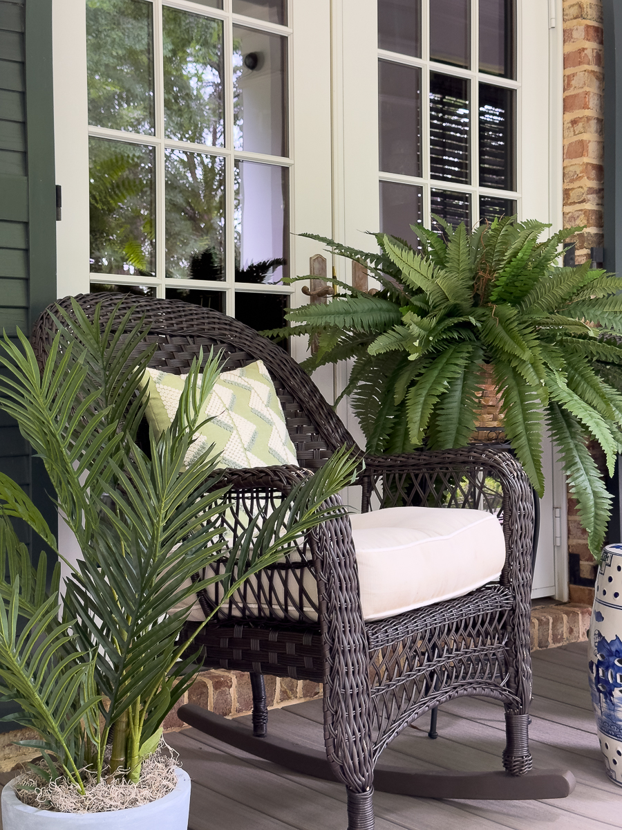 rocking chair with fern