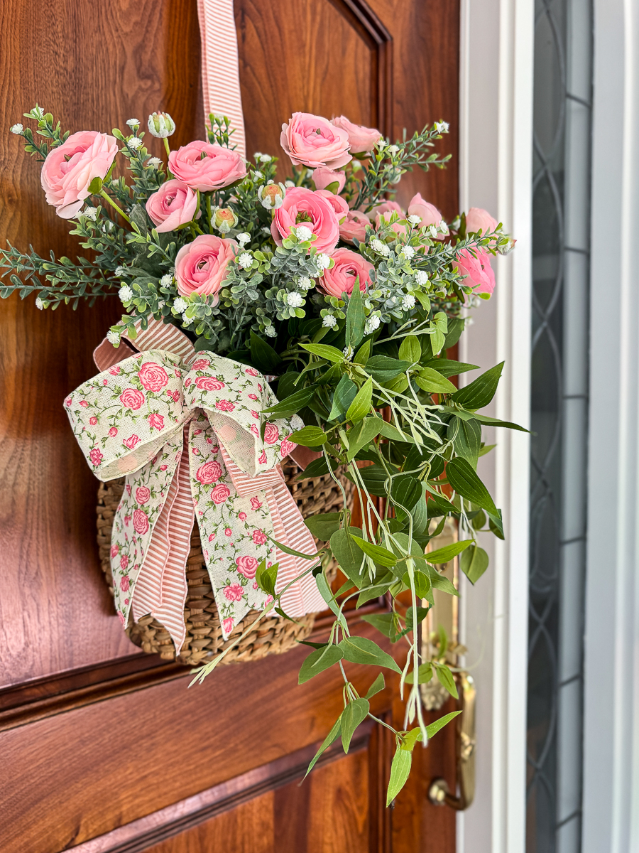 front door basket wreath