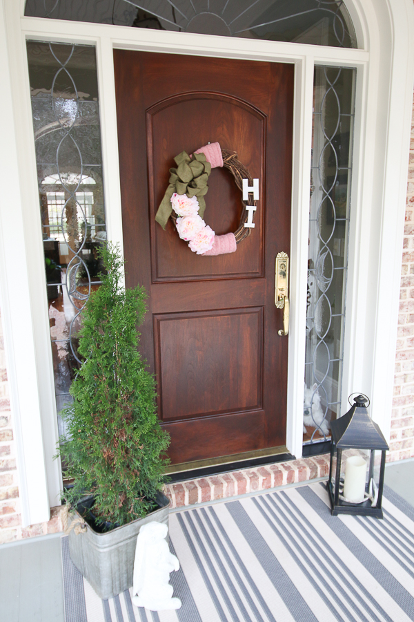 Peony Grapevine Wreath made with a couple of items from the thrift store for thrift store makeover day!