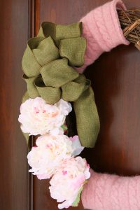 Peony Grapevine Wreath made with a couple of items from the thrift store for thrift store makeover day!
