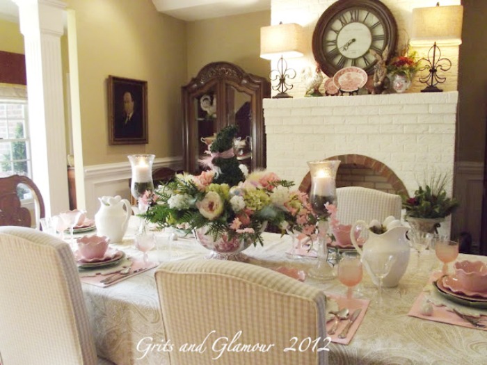 Spring Tablescape in Paisley and Pink - The Everyday Home - www.everydayhomeblog.com