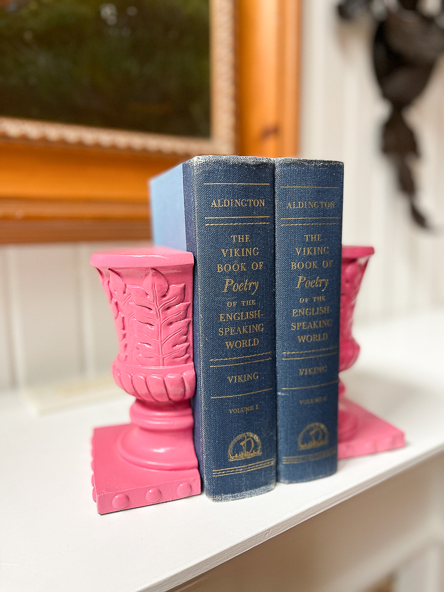 before of pink bookends