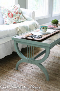 Thrift store coffee table makeover by Our Southern Home #generalfinishesmilkpaint