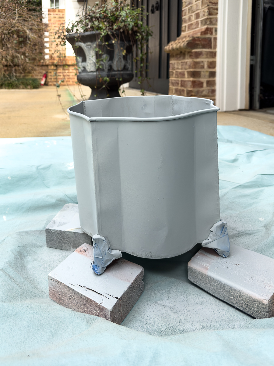 waste basket being painted