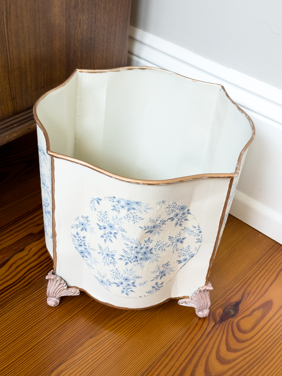 decoupage wastebasket