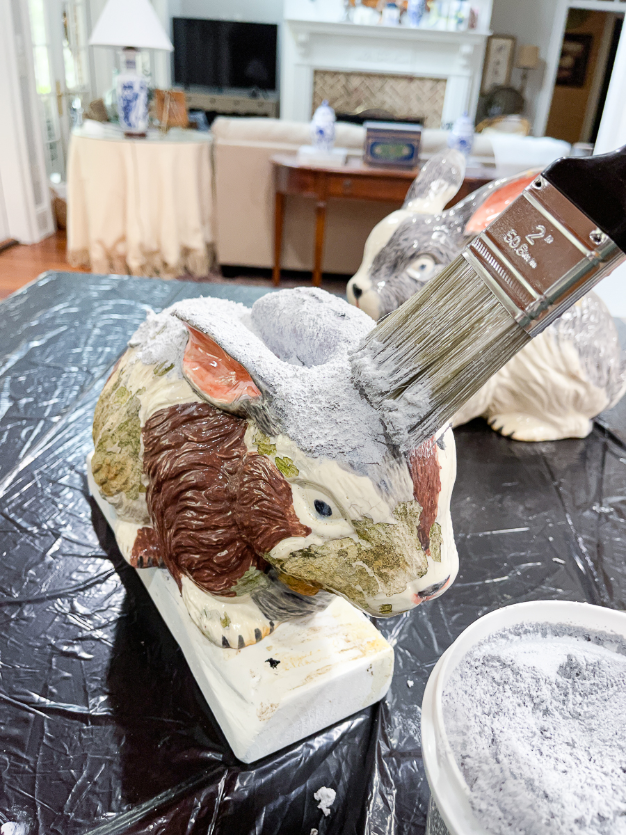 DIY Faux Concrete Bunny Rabbit - Our Southern Home