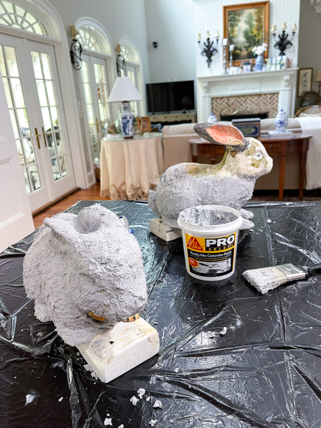DIY Faux Concrete Bunny Rabbit - Our Southern Home