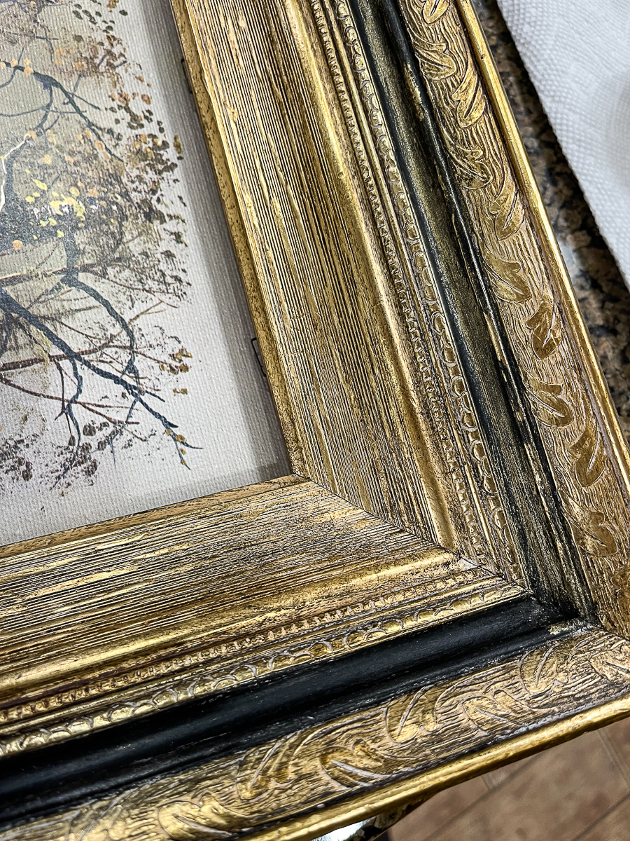 frame detail with gold and black