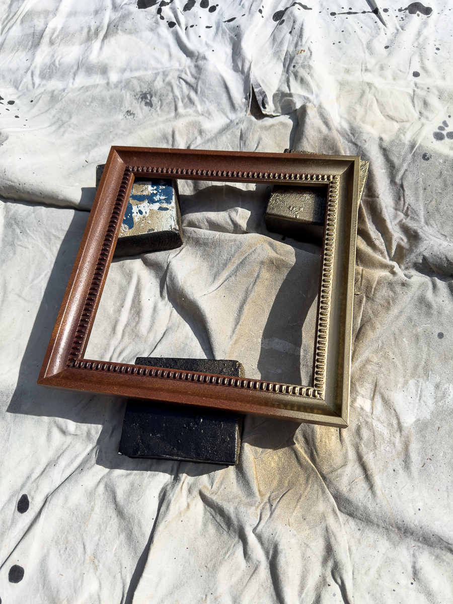 partially painted frame