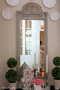 Thrift store mirror becomes a French Country treasure with a simple paint technique by Our Southern Home