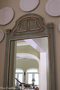 Thrift store mirror becomes a French Country treasure with a simple paint technique by Our Southern Home