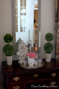 Thrift store mirror becomes a French Country treasure with a simple paint technique by Our Southern Home