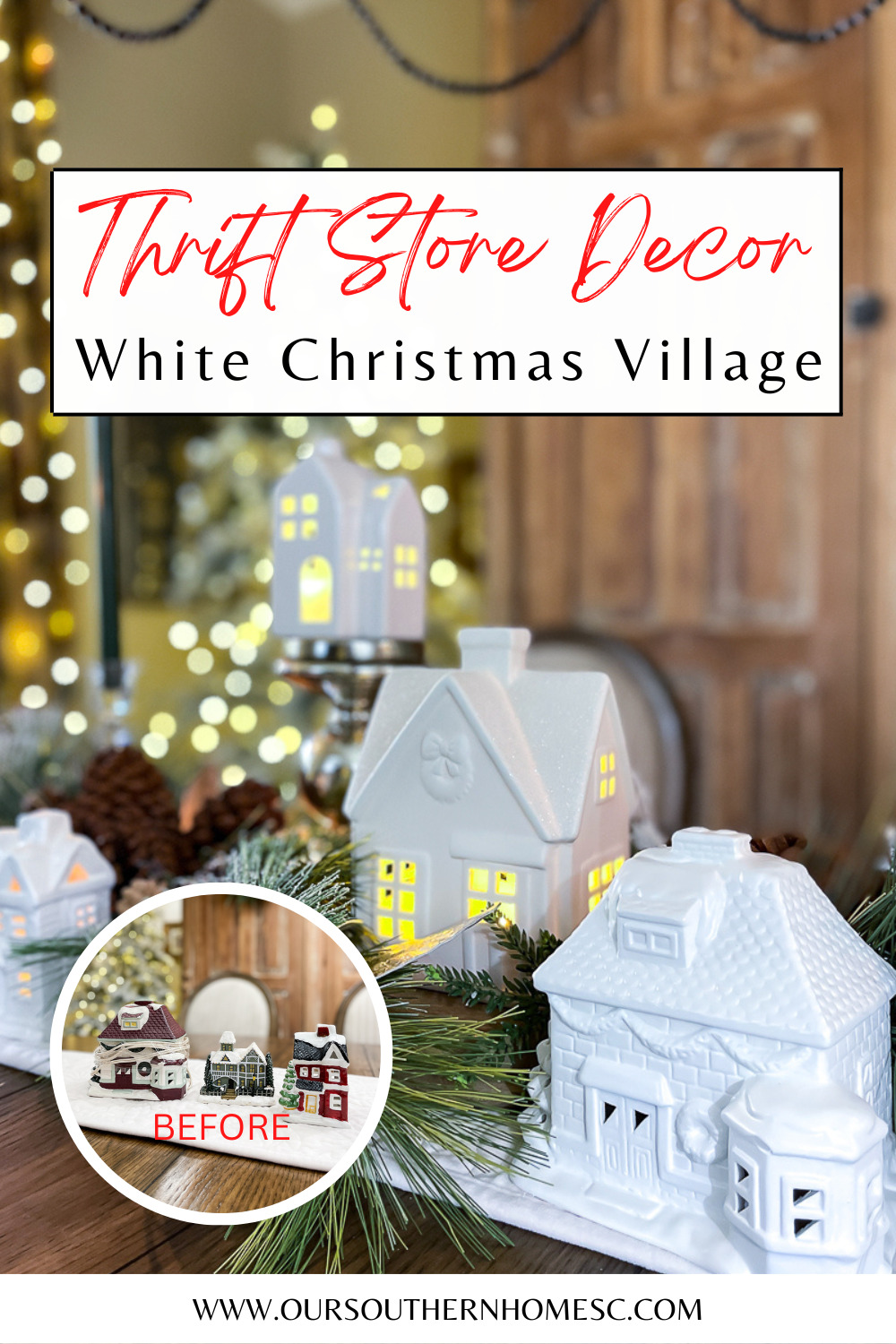 white christmas village pin graphic