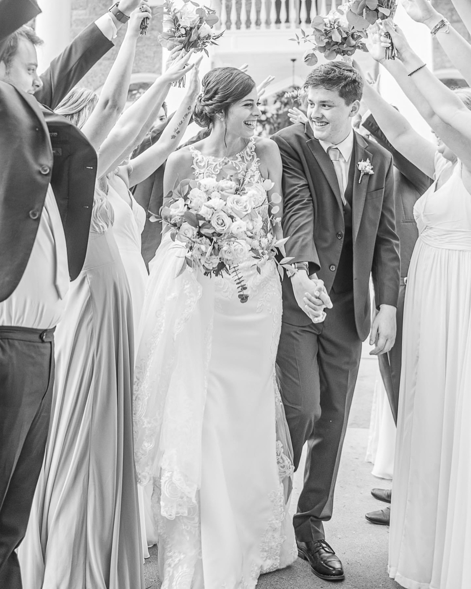 black and white of married couple