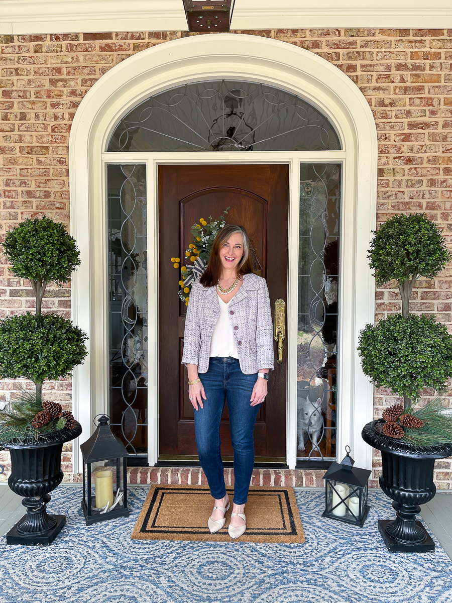 spring tweed jacket with jeans