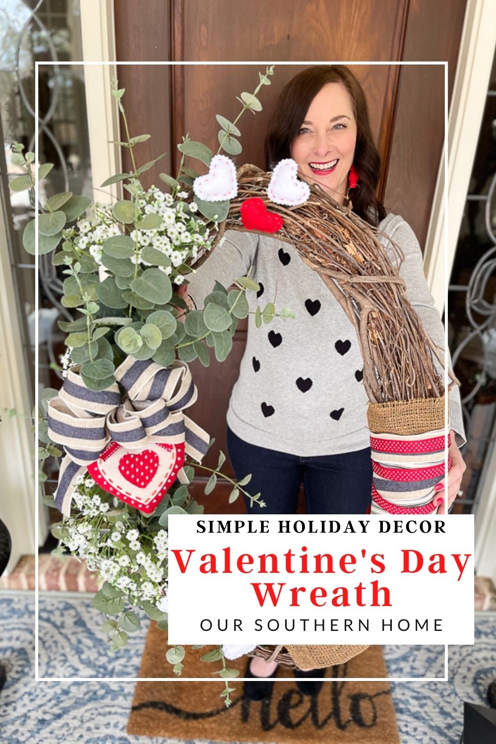 Simple Valentine’s Day Wreath + Home and Decor Encore