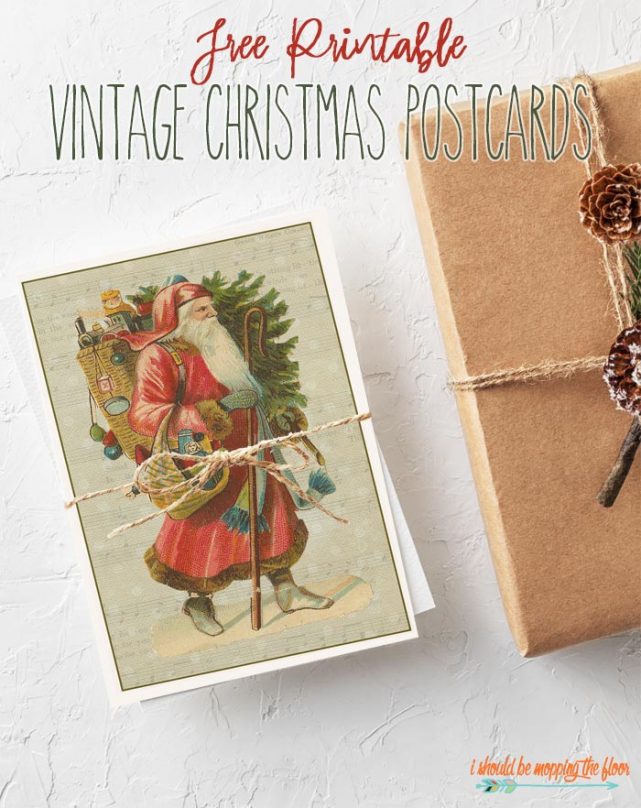 vintage christmas card printable
