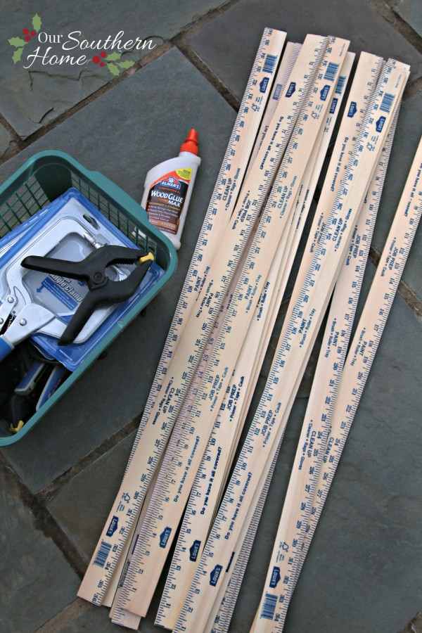 Supplies for Simple DIY / Weathered yardstick stars by www.oursouthernhomesc.com