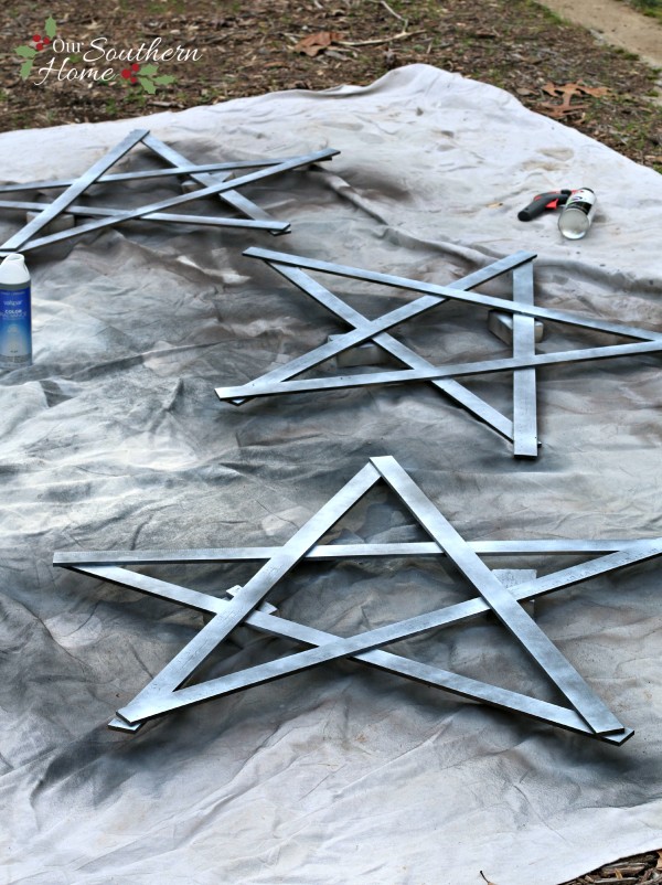 Simple DIY / Weathered yardstick stars by www.oursouthernhomesc.com