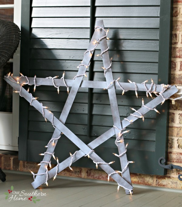 Simple DIY / Weathered yardstick stars by www.oursouthernhomesc.com