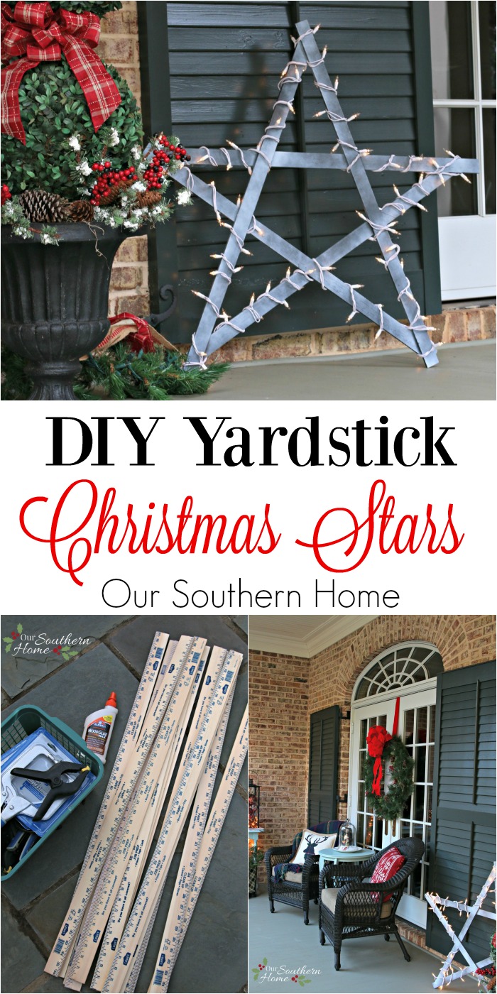 Simple DIY / Weathered yardstick stars by www.oursouthernhomesc.com