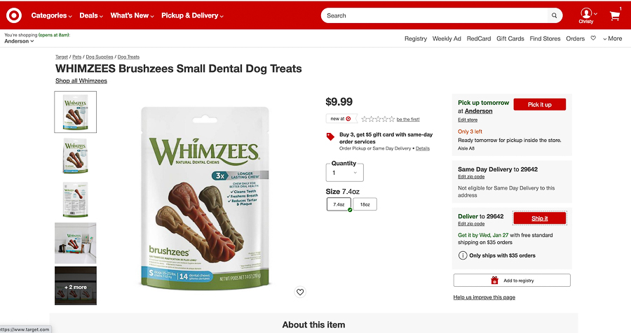 dog treats from Target