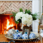 floral arrangement by fire