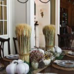 Creating a woodland tablescape for fall by Our Southern Home #falltable #falldecor #falltablescape