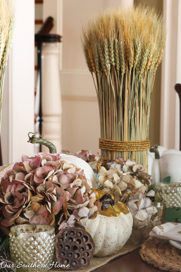 Creating a woodland tablescape for fall by Our Southern Home #falltable #falldecor #falltablescape