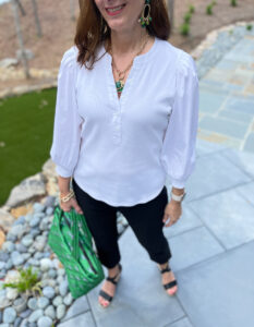 woman standing on walkway